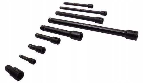 ZESTAW PRZEDŁUŻEK UDAROWYCH 9 EL. PRZEDŁUŻKI UDAROWE 1/4 3/8 1/2 DO KLUCZY na Arena.pl