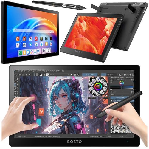 BOSTO A5 Tablet graficzny EKRANOWY 15,6" 2w1 ANDROID 15,6" DOTYK przenośny na Arena.pl