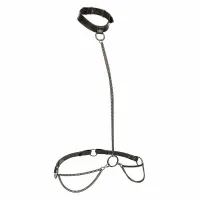 calexotics euphoria chain halter collar & leash plus size - skorzany