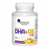 Aliness Omega DHA 300 mg z alg + D3 2000 IU 60 kap Cholesterol Serce Mózg