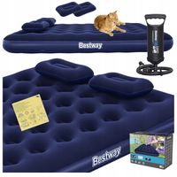 Materac DMUCHANY Do Spania 2-osobowy Turystyczny Pod namiot Pompka Poduszki