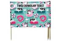 PARAWAN PLAŻOWY Buldożki w wodzie z indywidualnym  napisem 4 PANELE 12.4