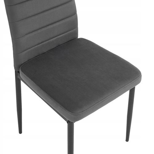 KRZESŁO PIKOWANE WELUR SALON JADALNIA KUCHNIA WYSOKIE MARK KT118 SZARE na Arena.pl