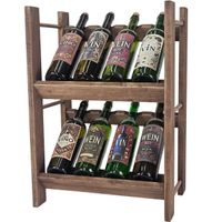 Wolnostojący stojak na wino drewniany regał na 8 butelek ciemny brąz