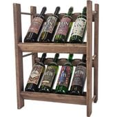 Wolnostojący stojak na wino drewniany regał na 8 butelek ciemny brąz