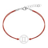 Bransoletka Sznurkowa Znak Zodiaku Bliźnięta Srebro 925
