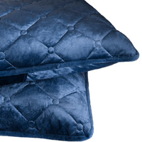 POSZEWKA NA PODUSZKĘ PIKOWANA PLUSZ 2 SZT 48x74CM GRANATOWA