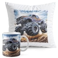 ZESTAW KUBEK + PODUSZKA DRUK - AUTO MONSTER TRUCK