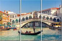 60 90CM OBRAZ 3 ELEM MOST RIALTO WENECJI DRUK PŁÓTNO RAMA
