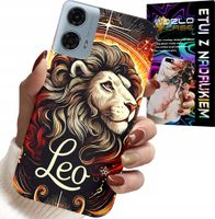 ETUI DO MOTOROLA G34 5G - LEW, ZNAK ZODIAKU ASTRONOMIA, CASE + FOLIA