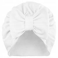 Pojedynczy TURBAN NIEMOWLĘCY z kokardą czapeczka bawełniana CHRZEST 44-46