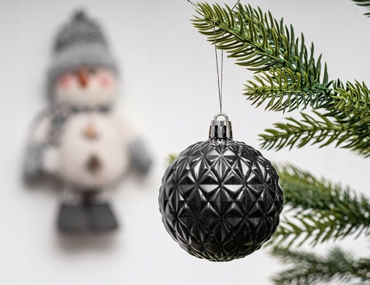 BOMBKI nietłukące CHOINKOWE wzory ZESTAW BOMBEK 6 cm 40 szt zdjęcie 2