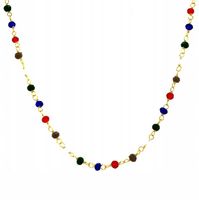 Naszyjnik z kolorowymi cyrkoniami pozłacany 925