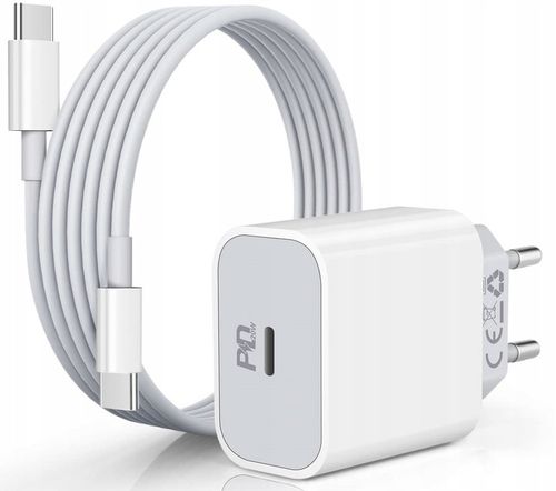 CERTYFIKOWANA SZYBKA ŁADOWARKA SIECIOWA 20W PD TYPE-C | +KABEL USB-C PD 60W na Arena.pl