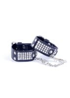 fetish b   series handcuffs with cristals 3 cm silver