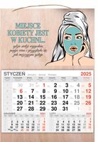KALENDARZ 2025 jednodzielny DREWNIANY prezent na dzień kobiet TWÓJ NAPIS