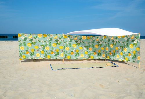 PARAWAN PLAŻOWY Cytryny i kwiaty z indywidualnym  napisem 3 PANELE 14.3 na Arena.pl