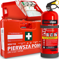 GAŚNICA PROSZKOWA 2KG ABC Z MANOMETREM APTECZKA DO BUSA CIĘŻARÓWKI PRZEMYSŁ