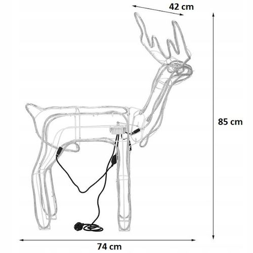 Renifer LED Świąteczny Świecący Figurka Na Zewnątrz XL 85 Duży Niebieski na Arena.pl
