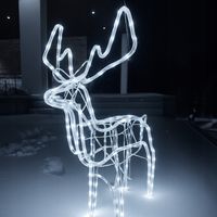 RENIFER ŚWIECĄCY LED DUŻY Z RUCHOMĄ GŁOWĄ BIAŁY ZIMNY IP44 ZEWNĘTRZNY