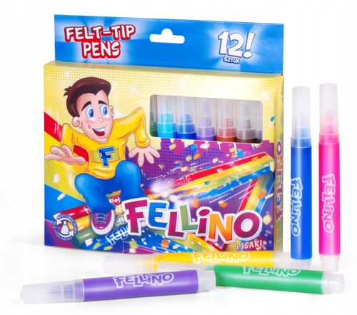 GRUBE FLAMASTRY MAZAKI PISAKI FELLINO 12 KOLORÓW KAMET JUMBO na Arena.pl