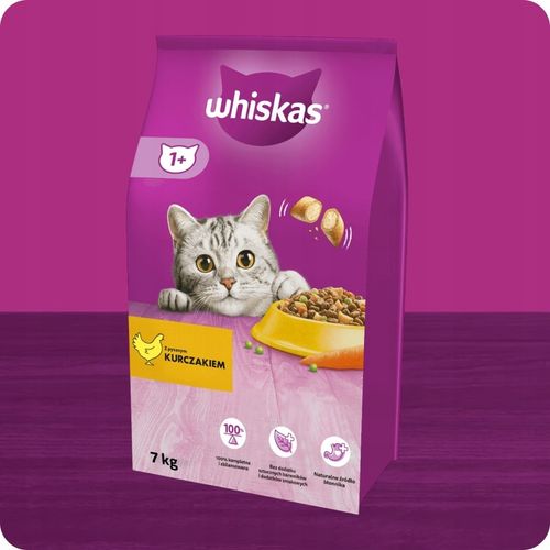 SUCHA KARMA WHISKAS ADULT Z PYSZNYM KURCZAKIEM 7KG na Arena.pl
