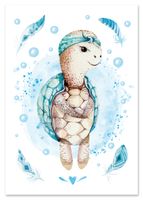 Plakat żółw morski pokój dziecka 29,7x42 cm A3