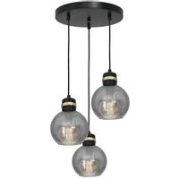 Industrialna LAMPA wisząca OMEGA MLP6533 Milagro szklana OPRAWA kule ZWIS kaskada czarna przezroczysta