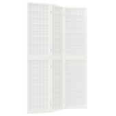 Składany parawan 3-panelowy, styl japoński, 120x170 cm, biały