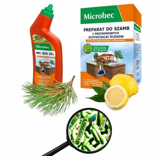 MICROBEC ULTRA BAKTERIE DO SZAMBA 1KG ZAPACH CYTRYNY + WC BIO ŻEL na Arena.pl