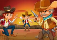 Fototapeta 3D dla dzieci kowboje bajka 260x200 FLI