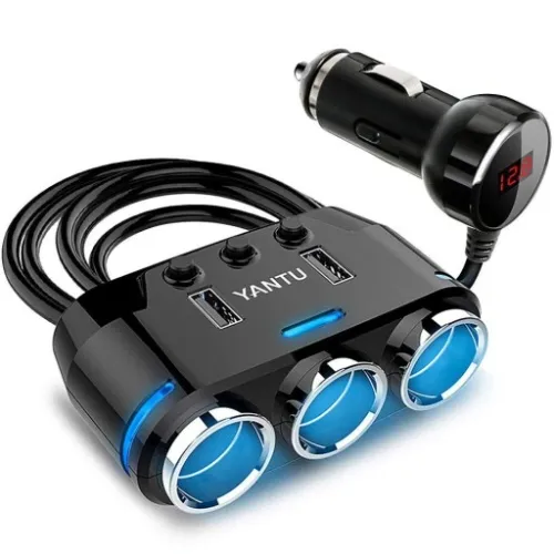 ROZDZIELACZ GNIAZDA ZAPALNICZKI 12V/24V ŁADOWARKA 3.1A + WOLTOMIERZ na Arena.pl