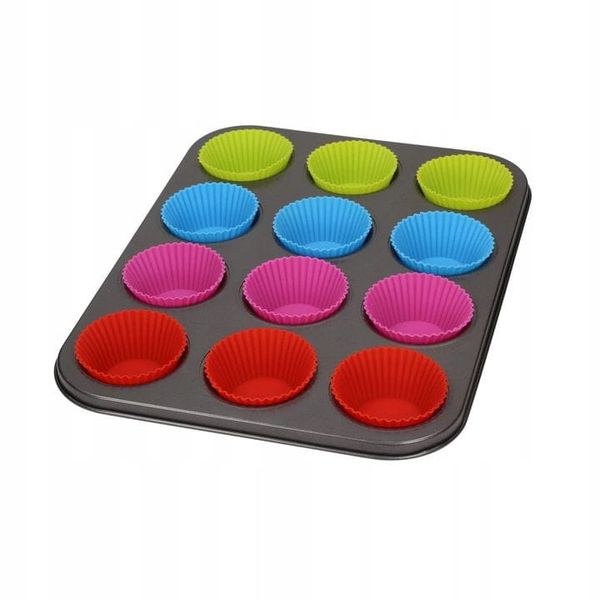 FORMA BLACHA MUFFINKI + 12 SILIKONOWE BABECZKI zdjęcie 9
