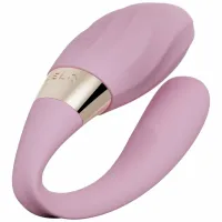 lelo tiani twist masażer dla par, miękki silikon, rożowy, wodoodporny