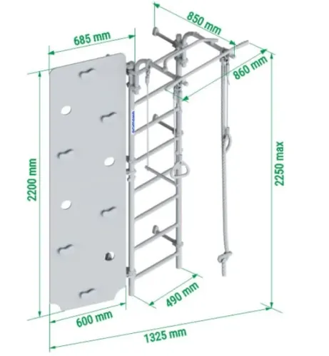 Drabinka gimnastyczna NEXT 3 DINO prowans | ścianka, siatka, materac na Arena.pl
