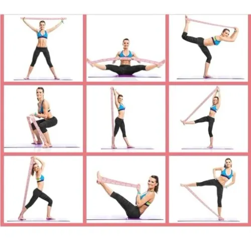 ROZCIĄGLIWY PAS PASEK TAŚMA ROZCIĄGANIE MIĘŚNI YOGA PILATES 9POZIOMÓW 115cm na Arena.pl