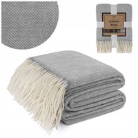 KOC PIKNIKOWY PLECIONY 130x170 Z FRĘDZLAMI CIEPŁY NA OGRÓD CHŁODNE WIECZORY