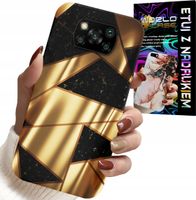 ETUI DO XIAOMI POCO X3 - ZŁOTE ELEGANCKIE WZORY + FOLIA HYDRO