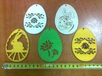 jajko 5szt  drewniane 9cm - mix kolorów