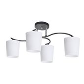 Esnyr lampa sufitowa chromowy+czarny 4x40 E27 klosz biały