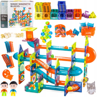 Klocki magnetyczne TOR KULKOWY 2w1 268 el magnesy zestaw klocków dla dzieci