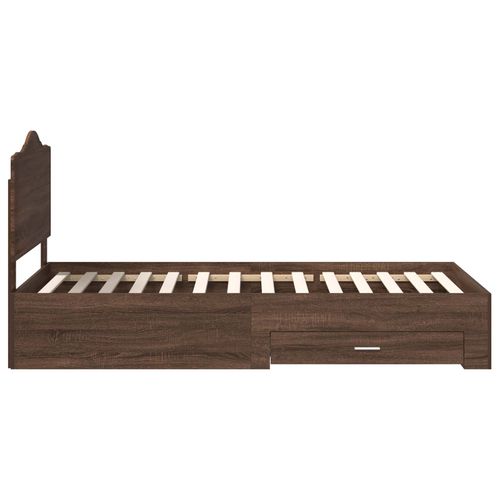 Ramka łóżka Brązowy dąb 75 x 190 cm Materiał drewnopochodny na Arena.pl