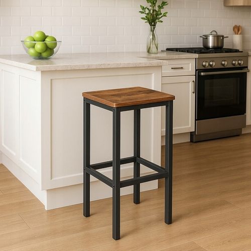 Hoker ciemny brąz taboret do kuchni barowy nowoczesny DO JADALNI LOFT na Arena.pl