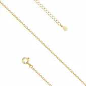 DELIKATNY POZŁACANY SREBRNY ŁAŃCUSZEK REGULOWANY 38-41CM ANKIER 1.1MM