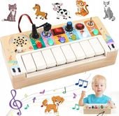 Tablica Manipulacyjna Sensoryczna Muzyczna Drewniana Pianinko Montessori