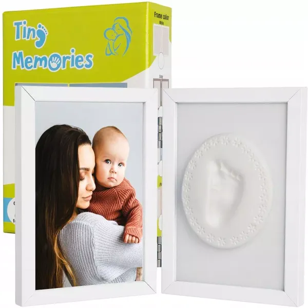Zestaw Tiny Memories, podwójna ramka z glinką, biała zdjęcie 1