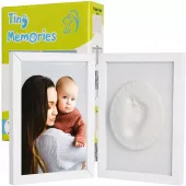 Zestaw Tiny Memories, podwójna ramka z glinką, biała