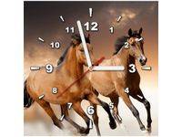 30X30CM ZEGAR STADO KONI OBRAZ DREWNO