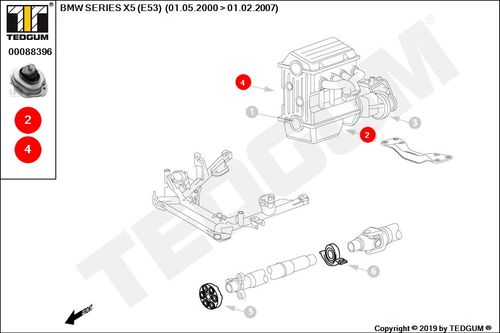BMW X5 E53 PODUSZKA SILNIKA E53 01-06 na Arena.pl