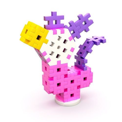 Klocki Meli Basic Constructor różowy Pink 400 szt. - mini wafle na Arena.pl